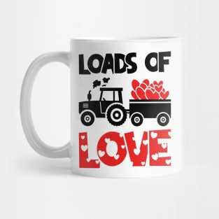 Loads of Love Tractor And Truck Lovers, For Cute Toddler Boys, Valentines Day Toddler Boys Mug